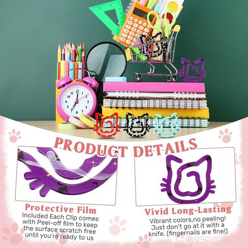12 Pcs Jumbo Teacher Acrylic Paper Clips Pencil Paperclip Design Bookmark Gift Set for Book Lovers Teacher Appreciation Back to School Supplies Office School Gift Ideas in Saudi Arabia