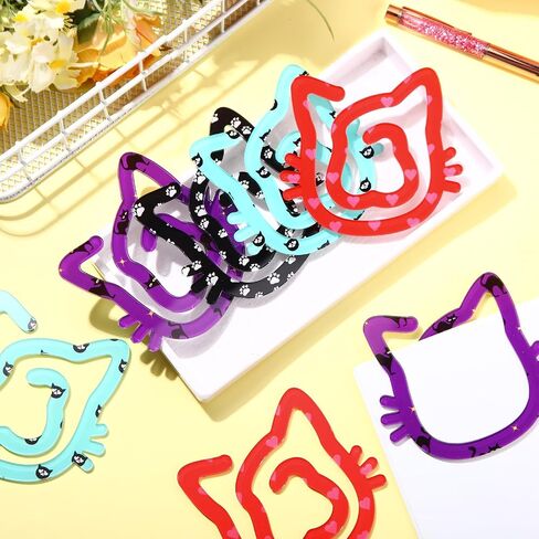 12 Pcs Jumbo Teacher Acrylic Paper Clips Pencil Paperclip Design Bookmark Gift Set for Book Lovers Teacher Appreciation Back to School Supplies Office School Gift Ideas in Saudi Arabia