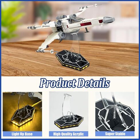 تعود LED Blue Light Stand for Lego 10300 Delorean إلى المستقبل-قاعدة سميكة فائقة 5 مم مع إضاءة LED زرقاء (Type-C) ، حامل شاشة عروض الوقت الحصري (نموذج غير متضمن) in Kuwait