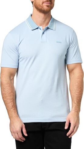 BOSS Men's Square Patch Logo Oxford Polo Shirt in Saudi Arabia