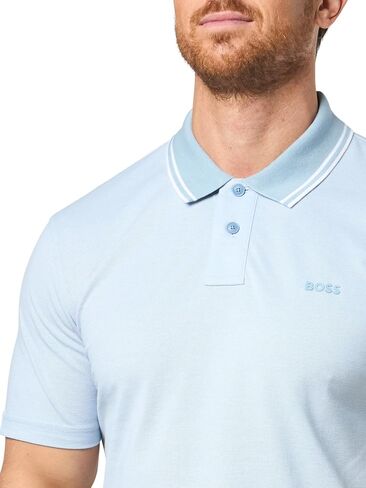 BOSS Men's Square Patch Logo Oxford Polo Shirt in Saudi Arabia