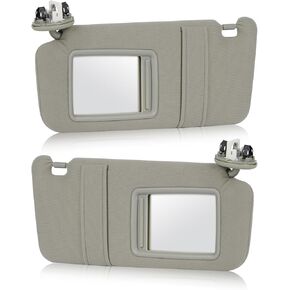 Left Driver Side Sun Visor with Light Fit for Toyota Camry (Only Fit Models with Sunroof) 2007 2008 2009 2010 2011, Replace for 74320-06800-B0 (Beige) in Kuwait