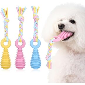 3pcs Pet Molar Clean Teath Rubber Toy ، Pacifier Dog with rope ، ألعاب مضغ الكلاب للمضغّة العدوانية ، Puppy Pacifier Pacifier Paming ألعاب التدريب للقطط الصغيرة ، 3 ألوان لطيفة in Kuwait