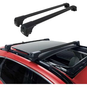Omac Roof Rack Cross Bars Carrier Luggage Carrier لـ Kia Sportage 2005-2010 Black 2 PCS مضاد للسرقة للسفر قوارب الزوارق التزلج على الجليد التزلج على الجليد in Saudi Arabia