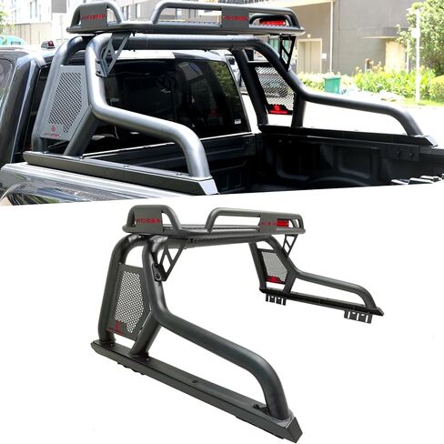 Sport Roll Bars with Cargo Basket, Adjustable Black Steel Bed Bar Fit for Dodge Ram 1500/2500/3500,Ford F150/F250/F350,Chey Silverado&GMC Sierra 1500/2500,Toyota Tundra, Full-Size Truck in Saudi Arabia