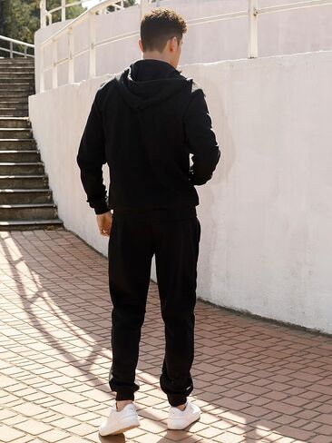 مسارات الرجال غير رسمية من قطعتين من قطعتين للرجال الكامل zip up hoodies و sweatpant مجموعة الركض مجموعات in Kuwait