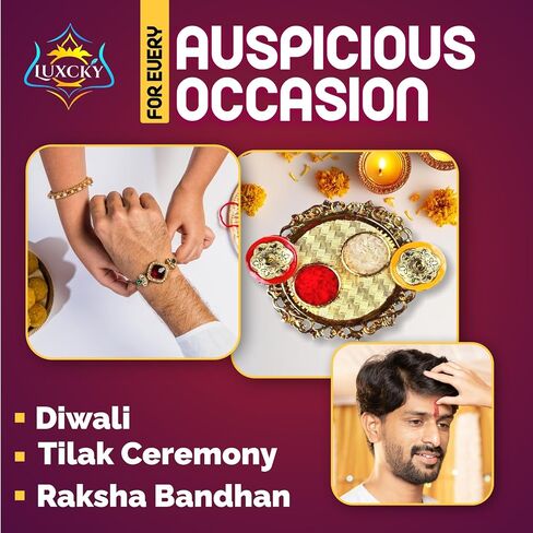 Golden Decorative Designer Roli Chawal/Rice Holder, Kumkum Haldi Holder Rakhi Pooja Thali Indian Festival Diwali Pujan Mandir Tika Roli Plate 1pc in Kuwait