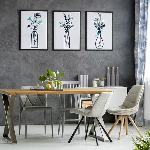 Metal Flowers Wall Arts - Rustic Farmhouse Decor Beige Minimalist Flower Decors 3 Pieces for Living Room Bathroom Bedroom Dining Room-Housewarming Gifts in Kuwait