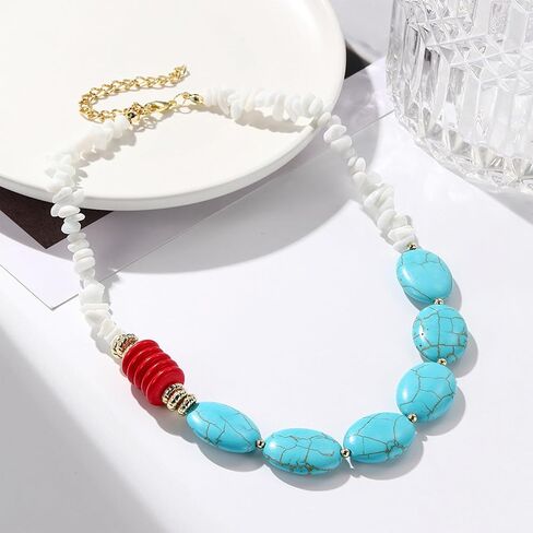 قلادة حبة Hetica turquoise مناسبة للنساء القابل للتعديل in Saudi Arabia
