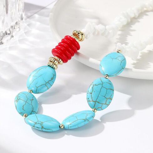 قلادة حبة Hetica turquoise مناسبة للنساء القابل للتعديل in Saudi Arabia