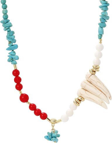 HETICA Turquoise Bead Necklace Suitable for Women Adjustable Bohemian Red Turquoise Shell Necklace Jewelry in Kuwait