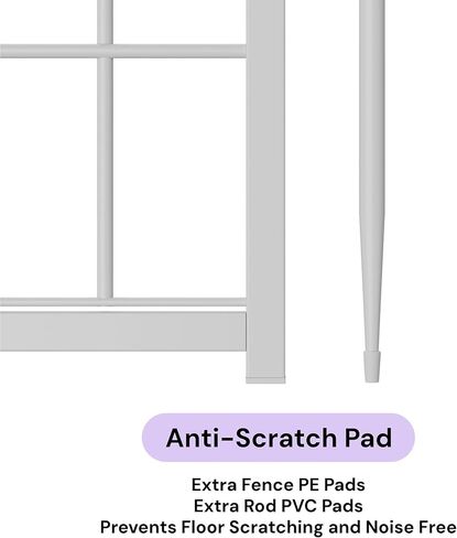 Sunsgrove Indoor Dog Playpen مع باب أوسع ، 24 بوصة 8 ألواح غير قلم الكلب القلم الداخلي ، سياج الكلب المضاد للصدأ ، مسرحية مجانية وآمنة ، أبيض in Kuwait