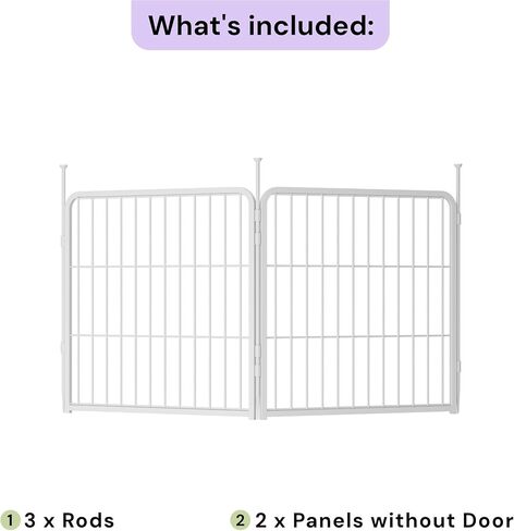 Sunsgrove Indoor Dog Playpen مع باب أوسع ، 24 بوصة 8 ألواح غير قلم الكلب القلم الداخلي ، سياج الكلب المضاد للصدأ ، مسرحية مجانية وآمنة ، أبيض in Kuwait
