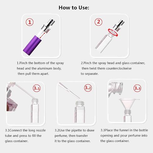 محمولة مصغرة قابلة لإعادة ملء زجاجة atomizer زجاجة الرش حجم العطور الرش 6 PCs حزمة 5 مل (5 مل perfume atomizer-6p) in Saudi Arabia