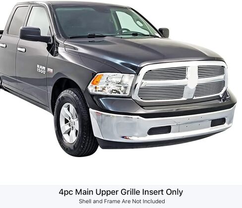 HD Ridez Premium Stainless Steel Black 8x6 Horizontal Billet Front Grille Grill Insert Compatible with Ram 1500 2013-2018 & 19 20 21 1500 Classic Honeycomb Style Main Upper HDR-GRDA4080J in Kuwait