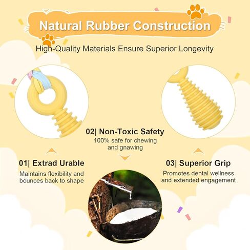 3pcs Pet Molar Clean Teath Rubber Toy ، Pacifier Dog with rope ، ألعاب مضغ الكلاب للمضغّة العدوانية ، Puppy Pacifier Pacifier Paming ألعاب التدريب للقطط الصغيرة ، 3 ألوان لطيفة in Kuwait