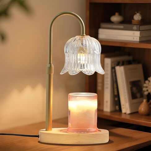 Candle Warmer Lamp with Timer: Adjustable Dimmable Height Adjustable - Flower Shape Wax Lamp Jar Candles No Flame Modern Home Decor Table Lights - Vintage Home Bedroom Decor in Kuwait