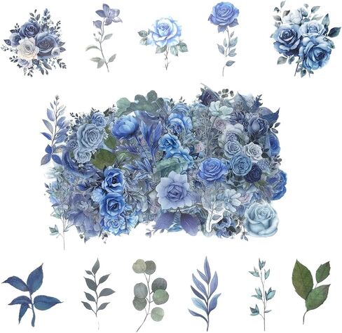 100 Pcs Natural Flower Stickers for Scrapbooking Junk Journal Notebook Planner Card Making Collage Envelope Water Bottle Phone Case Craft, Rose, Daisy, Lavender, Sunflower, Wildflower Stickers in Saudi Arabia