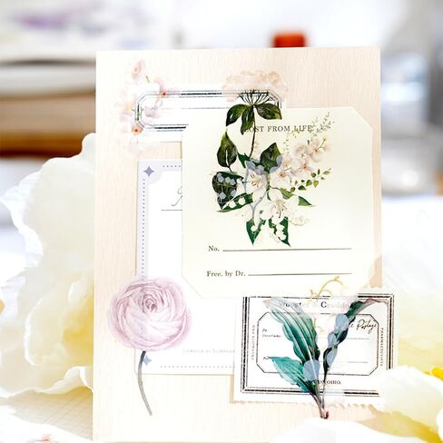 100 Pcs Natural Flower Stickers for Scrapbooking Junk Journal Notebook Planner Card Making Collage Envelope Water Bottle Phone Case Craft, Rose, Daisy, Lavender, Sunflower, Wildflower Stickers in Saudi Arabia