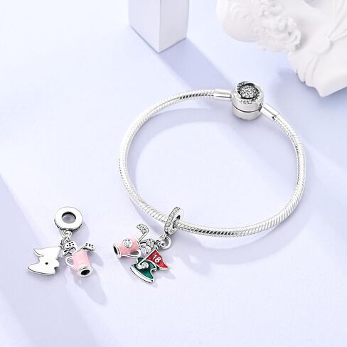 Hapour 925 Sterling Silver Charms for Charm Bracelets Necklace Netclace Jewelry Dangle Beads Charm for Women Mom in Saudi Arabia