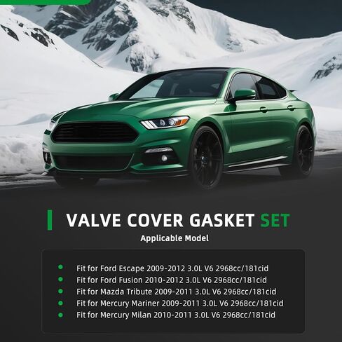 VS50801R Valve Cover Gasket Set for Ford Escape 2009-2012, for Ford Fusion 2010-2012, for Mazda Tribute 2009-2012, for Mercury Mariner 2009-2011, for Mercury Milan 2010-2011, 3.0L V6 in Saudi Arabia