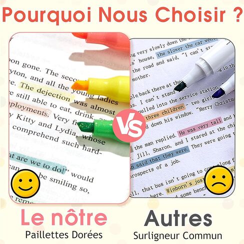 Bonace 12pcs Glitter Highlighters ، علامات تمييز Glitter Highlight ، ألوان متنوعة من النزاعات - لا يوجد نصيحة إزميل نزيف ، لمخطط اليومية ، مؤلف الكتاب المقدس ، دفتر ملاحظات （شظية بريق） in Kuwait