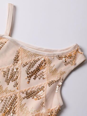 Welaken Girls واحد كتف الترتر فستان الزعنفة مع سحاب جانبي in Kuwait