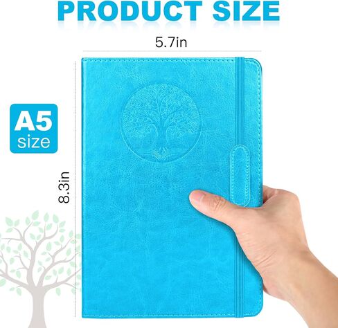 Azureal Journal for Women Men ، محفوظات المجلات المبطنة A5 5.7x 8.3 in ، Hardcover Leather Journal Diary 160 Pages ، Journals for Write ، Travel ، Business ، Home & School (Black) in Kuwait