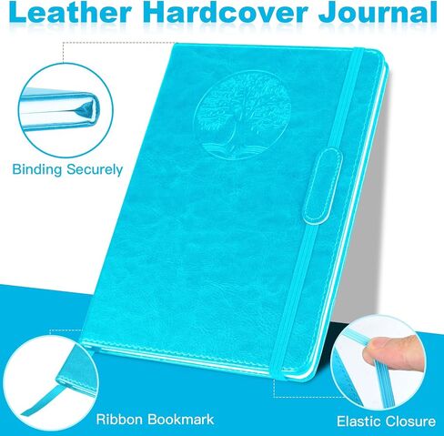 Azureal Journal for Women Men ، محفوظات المجلات المبطنة A5 5.7x 8.3 in ، Hardcover Leather Journal Diary 160 Pages ، Journals for Write ، Travel ، Business ، Home & School (Black) in Kuwait