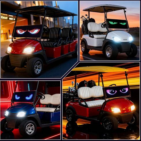 RAYHOME صف مزدوج عيون الشيطان ضوء للسيارة LED علامة ضوء للسيارة، 10.6 بوصة × 4.7 بوصة تمرير مرن 5 فولت/2 أمبير بلوتوث APP التحكم LED علامة سيارة مخصصة نص رسالة نمط شاشة LED قابلة للبرمجة in Kuwait