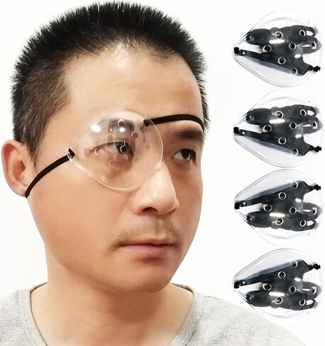 Eye Shield after Cataract Surgery,Transparent Ventilated Cataract Eye Shield For Sleeping,Plastic Eye Patch with Elastic Strap for Surgery Eye Protective(Clear -2pcs) in Kuwait