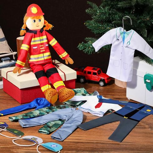 HooLing 5 Set Accessories Clothes Christmas Doll Costume Santa Elk Snowman Gingerbread Christmas Tree Doll Clothing Holiday Outfits for Christmas Party Decorations (Vivid) in Saudi Arabia