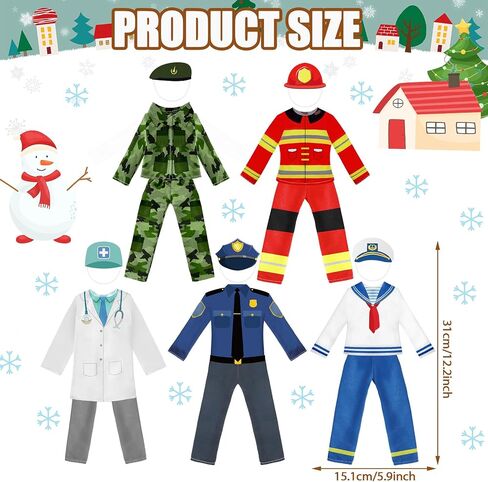 HooLing 5 Set Accessories Clothes Christmas Doll Costume Santa Elk Snowman Gingerbread Christmas Tree Doll Clothing Holiday Outfits for Christmas Party Decorations (Vivid) in Saudi Arabia