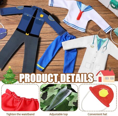 HooLing 5 Set Accessories Clothes Christmas Doll Costume Santa Elk Snowman Gingerbread Christmas Tree Doll Clothing Holiday Outfits for Christmas Party Decorations (Vivid) in Saudi Arabia