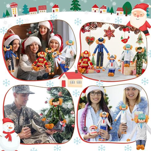 HooLing 5 Set Accessories Clothes Christmas Doll Costume Santa Elk Snowman Gingerbread Christmas Tree Doll Clothing Holiday Outfits for Christmas Party Decorations (Vivid) in Saudi Arabia