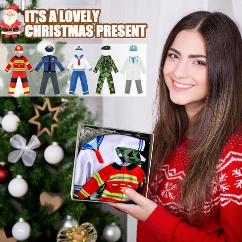 HooLing 5 Set Accessories Clothes Christmas Doll Costume Santa Elk Snowman Gingerbread Christmas Tree Doll Clothing Holiday Outfits for Christmas Party Decorations (Vivid) in Saudi Arabia