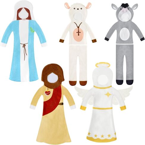 HooLing 5 Set Accessories Clothes Christmas Doll Costume Santa Elk Snowman Gingerbread Christmas Tree Doll Clothing Holiday Outfits for Christmas Party Decorations (Vivid) in Saudi Arabia