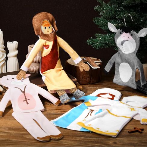 HooLing 5 Set Accessories Clothes Christmas Doll Costume Santa Elk Snowman Gingerbread Christmas Tree Doll Clothing Holiday Outfits for Christmas Party Decorations (Vivid) in Saudi Arabia