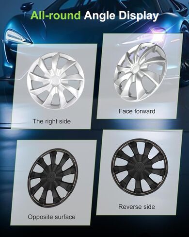 Scitoo 4-pack Premium 16 int Hubcaps مجموعة حافة العجلات على غرار OEM سهلة على Car Truck Suv Hub Cap بديل لـ Ford ، لـ Dodge ، Honda ، for Mazda ، for Kia ، for Hyundai ، for Mitsubishi ، etc. in Saudi Arabia