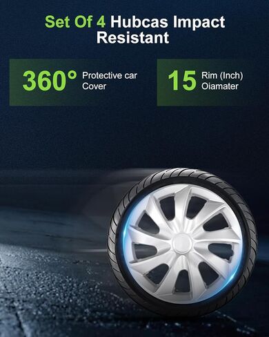 Scitoo 4-pack Premium 16 int Hubcaps مجموعة حافة العجلات على غرار OEM سهلة على Car Truck Suv Hub Cap بديل لـ Ford ، لـ Dodge ، Honda ، for Mazda ، for Kia ، for Hyundai ، for Mitsubishi ، etc. in Saudi Arabia