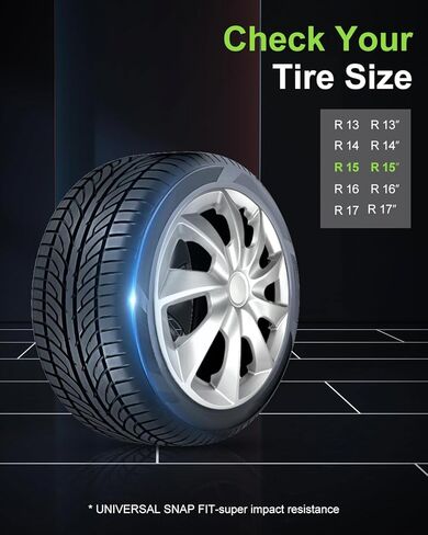 Scitoo 4-pack Premium 16 int Hubcaps مجموعة حافة العجلات على غرار OEM سهلة على Car Truck Suv Hub Cap بديل لـ Ford ، لـ Dodge ، Honda ، for Mazda ، for Kia ، for Hyundai ، for Mitsubishi ، etc. in Saudi Arabia