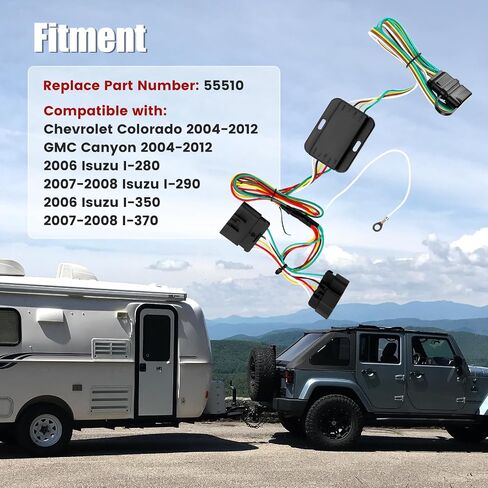 4-Pin Trailer Wiring Harness Compatible with 2019–2024 Toyota RAV4 & 2021–2024 RAV4 Prime, Custom-Fit T-Connector 4-Way Flat Trailer Light Plug, Trailer Hitch Wiring Replace 56434 in Saudi Arabia