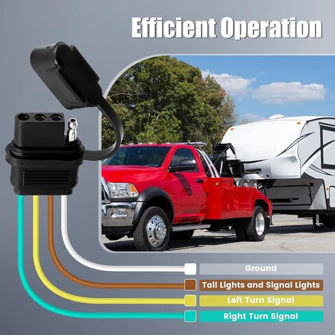 4-Pin Trailer Wiring Harness Compatible with 2019–2024 Toyota RAV4 & 2021–2024 RAV4 Prime, Custom-Fit T-Connector 4-Way Flat Trailer Light Plug, Trailer Hitch Wiring Replace 56434 in Saudi Arabia