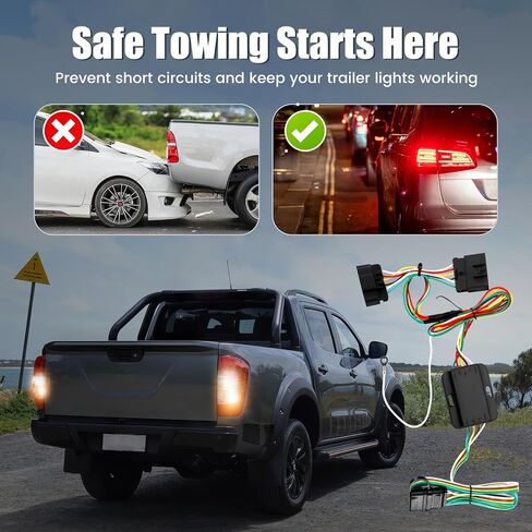 4-Pin Trailer Wiring Harness Compatible with 2019–2024 Toyota RAV4 & 2021–2024 RAV4 Prime, Custom-Fit T-Connector 4-Way Flat Trailer Light Plug, Trailer Hitch Wiring Replace 56434 in Saudi Arabia