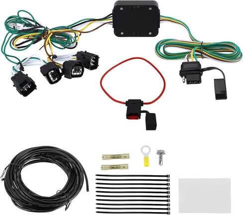 4-Pin Trailer Wiring Harness Compatible with 2019–2024 Toyota RAV4 & 2021–2024 RAV4 Prime, Custom-Fit T-Connector 4-Way Flat Trailer Light Plug, Trailer Hitch Wiring Replace 56434 in Kuwait