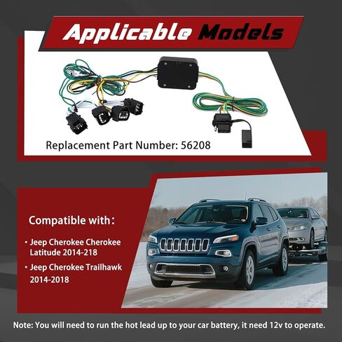 4-Pin Trailer Wiring Harness Compatible with 2019–2024 Toyota RAV4 & 2021–2024 RAV4 Prime, Custom-Fit T-Connector 4-Way Flat Trailer Light Plug, Trailer Hitch Wiring Replace 56434 in Kuwait