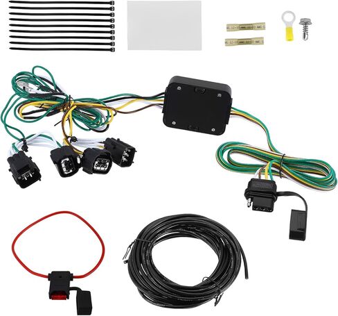 4-Pin Trailer Wiring Harness Compatible with 2019–2024 Toyota RAV4 & 2021–2024 RAV4 Prime, Custom-Fit T-Connector 4-Way Flat Trailer Light Plug, Trailer Hitch Wiring Replace 56434 in Kuwait