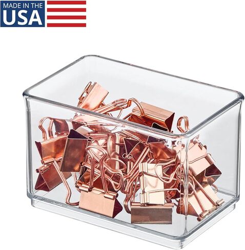 Idesign Small Organizer Bin - مجموعة من 4 - واضحة - مصنوعة في الولايات المتحدة الأمريكية in Saudi Arabia