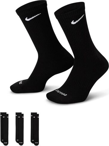 Nike Usisex Performance Cushion Crew Socks مع الفرقة (6 أزواج) ، أبيض/أسود ، X-Large in Saudi Arabia