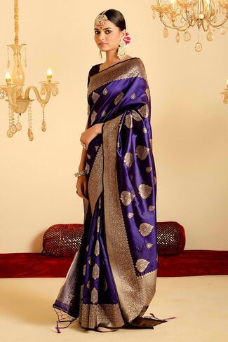 Elina Fashion Sarees for Women Banarasi Art Silk L Indian Rakhi Wedding Diwali Gift Sari مع بلوزة غير متزايدة in Saudi Arabia